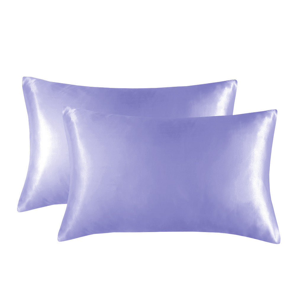 Imitation Silk Pillowcase - Solid Color - Calm Cloud Bedding